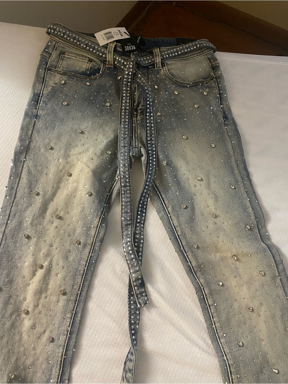 Women's Light Blue Embellished Jeans size 30/36